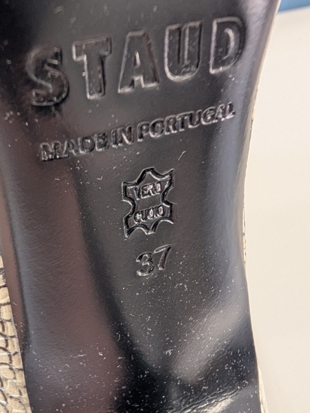 STAUD Sebastian Knee High Boots 37 7 White Snake Embossed Leather Pointed NIB - Picture 8 of 14